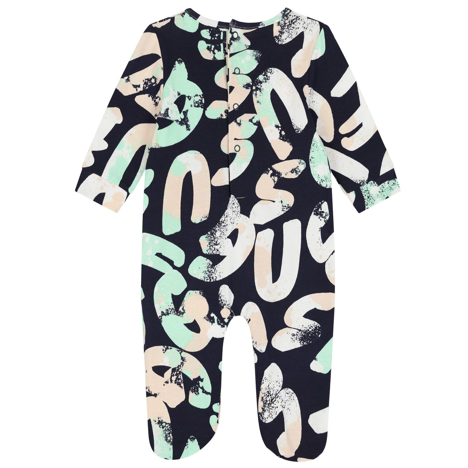 Baby Boys Navy Blue Logo Babygrow, 1, hi-res image number null