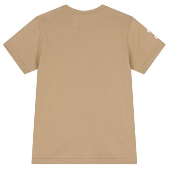 Boys Beige Logo T-Shirt