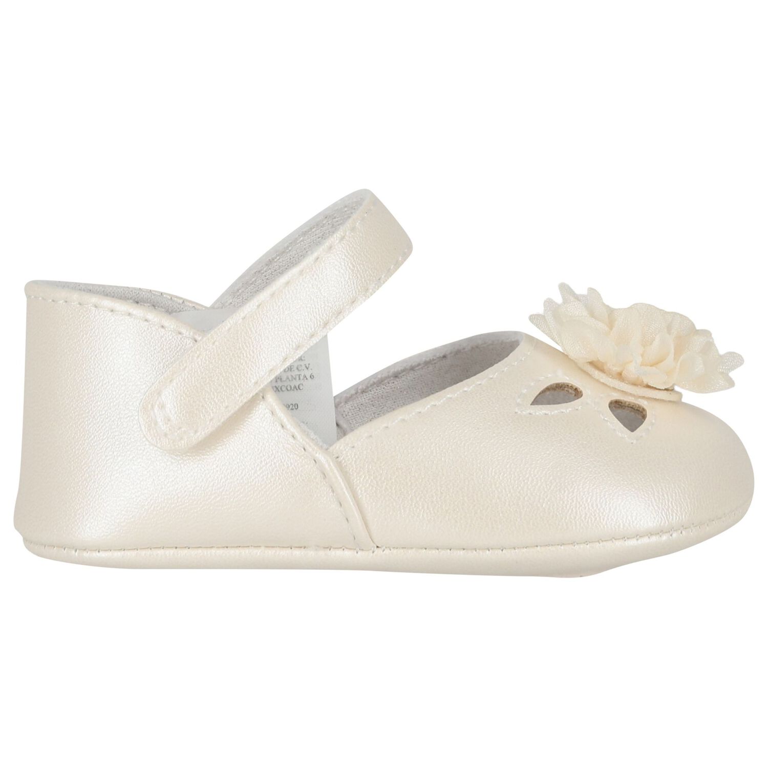 Baby Girls Ivory Flower Pre Walker Shoes, 2, hi-res