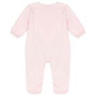 Baby Girls Pink Flower Babygrow, 1, hi-res