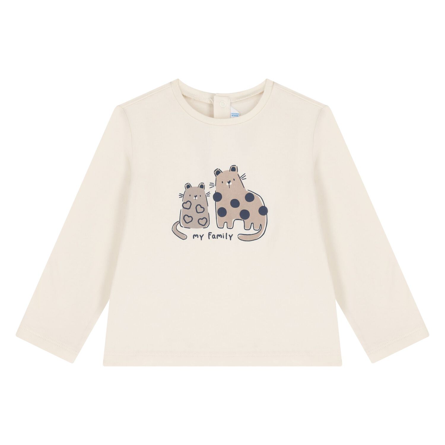 Younger Girls Ivory, Navy Blue & Grey Cat 3 Piece Leggings Set, 1, hi-res