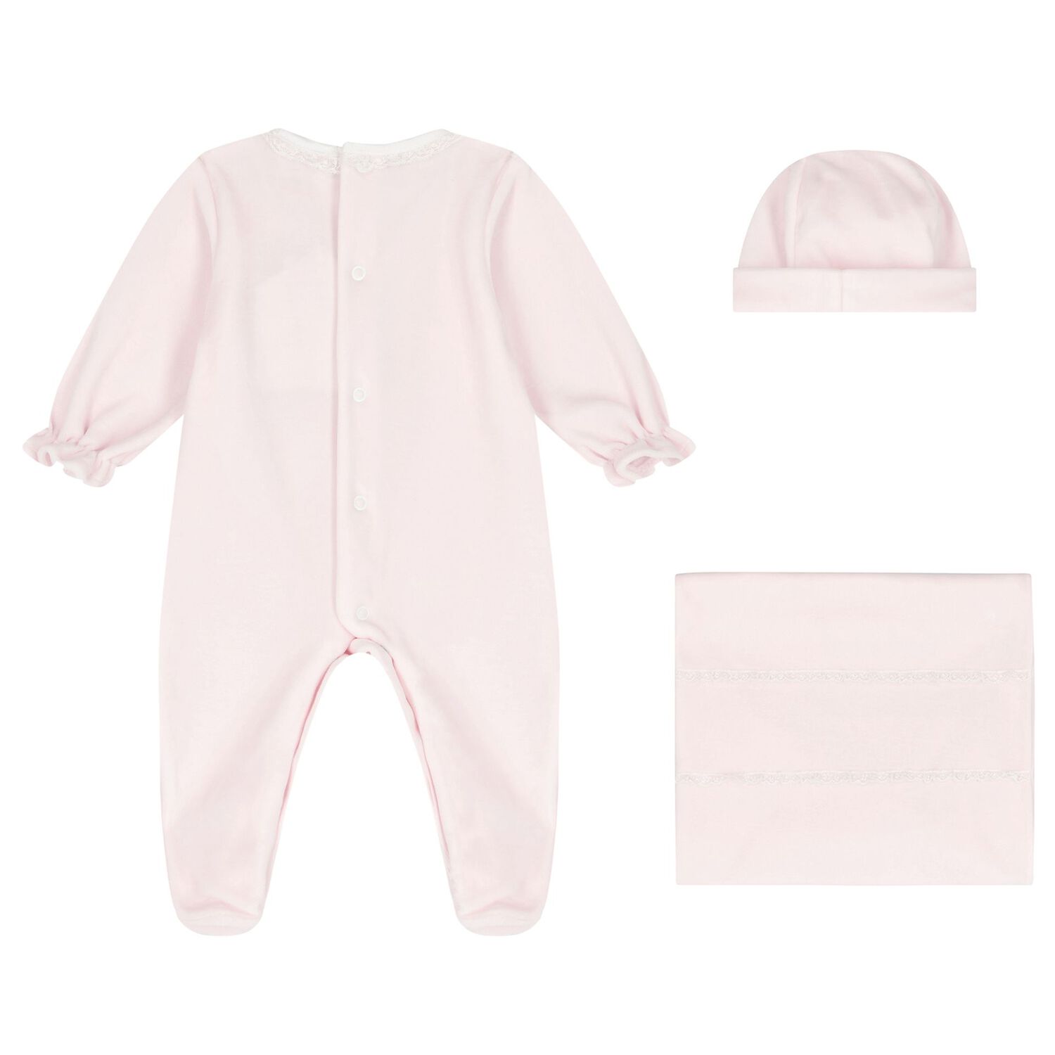 Baby Girls Pink Lace Babygrow Gift Set, 1, hi-res image number null