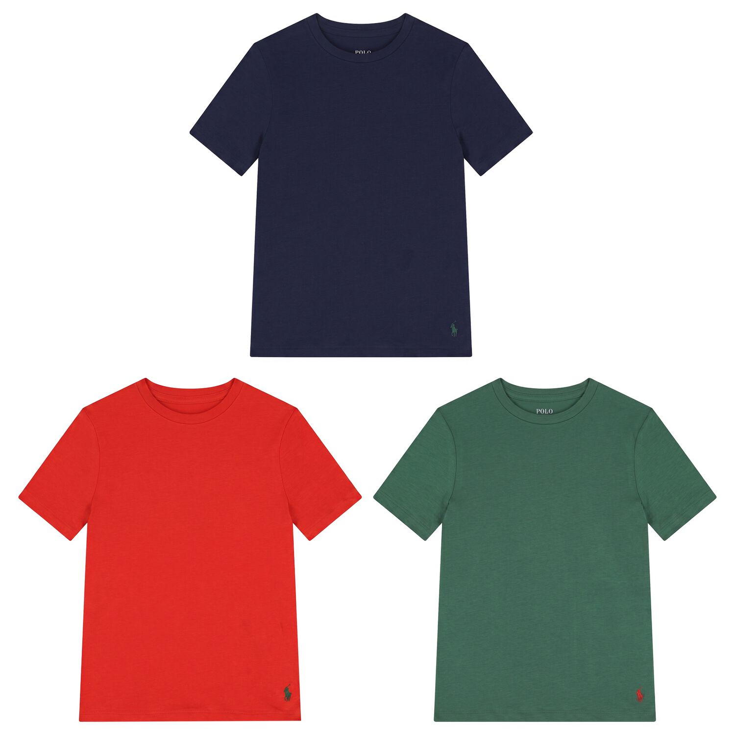 Boys Navy Blue, Green & Orange Logo T-Shirts ( 3-Pack ), 2, hi-res