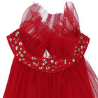 Girls Red Embellished Tulle Dress, 1, hi-res