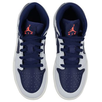 Blue & Grey Air Jordan 1 Mid Trainers