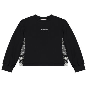 Girls Black Logo Sweatshirt
