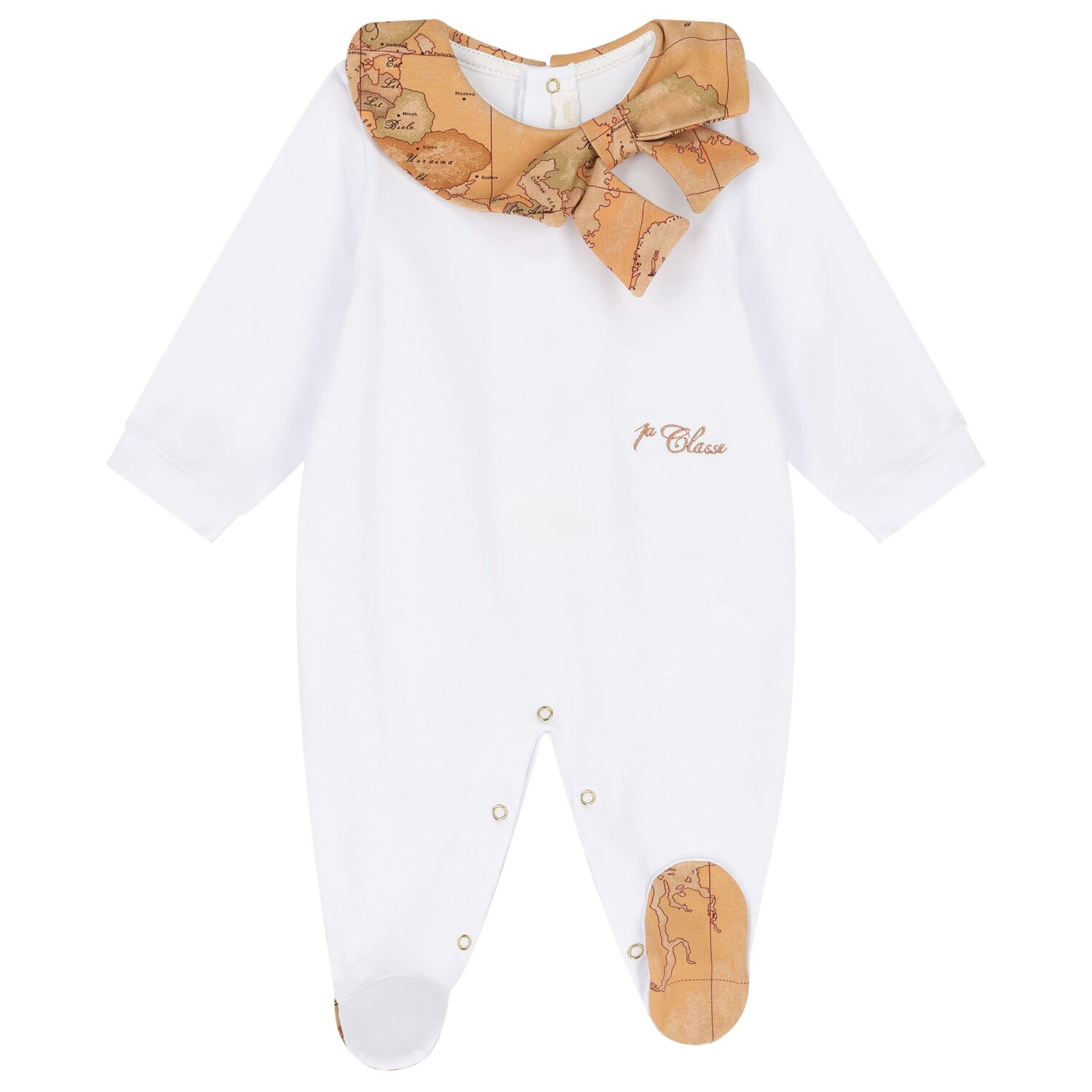 White & Beige Geo Map Babygrow Gift Set, 1, hi-res