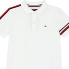 Boys White Logo Polo Shirt, 1, hi-res