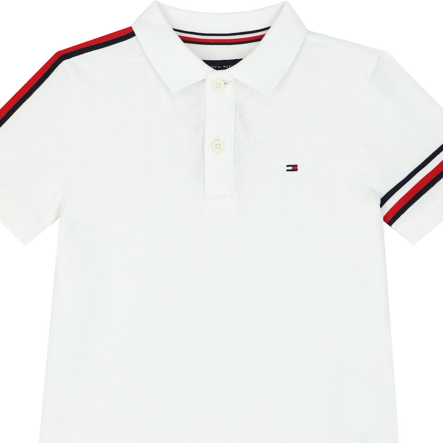 Boys White Logo Polo Shirt, 1, hi-res