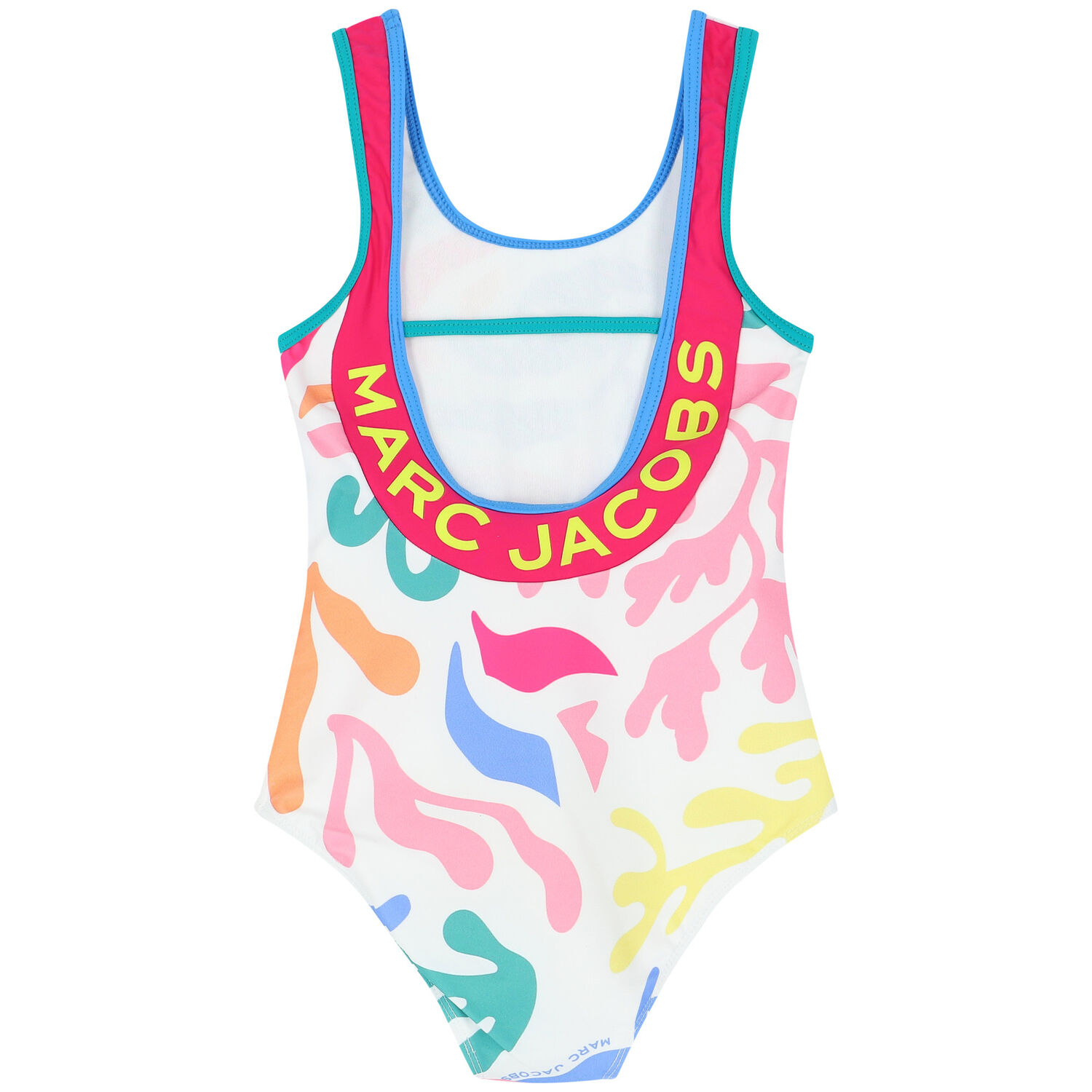 Girls White Coral Reef Swimsuit, 1, hi-res