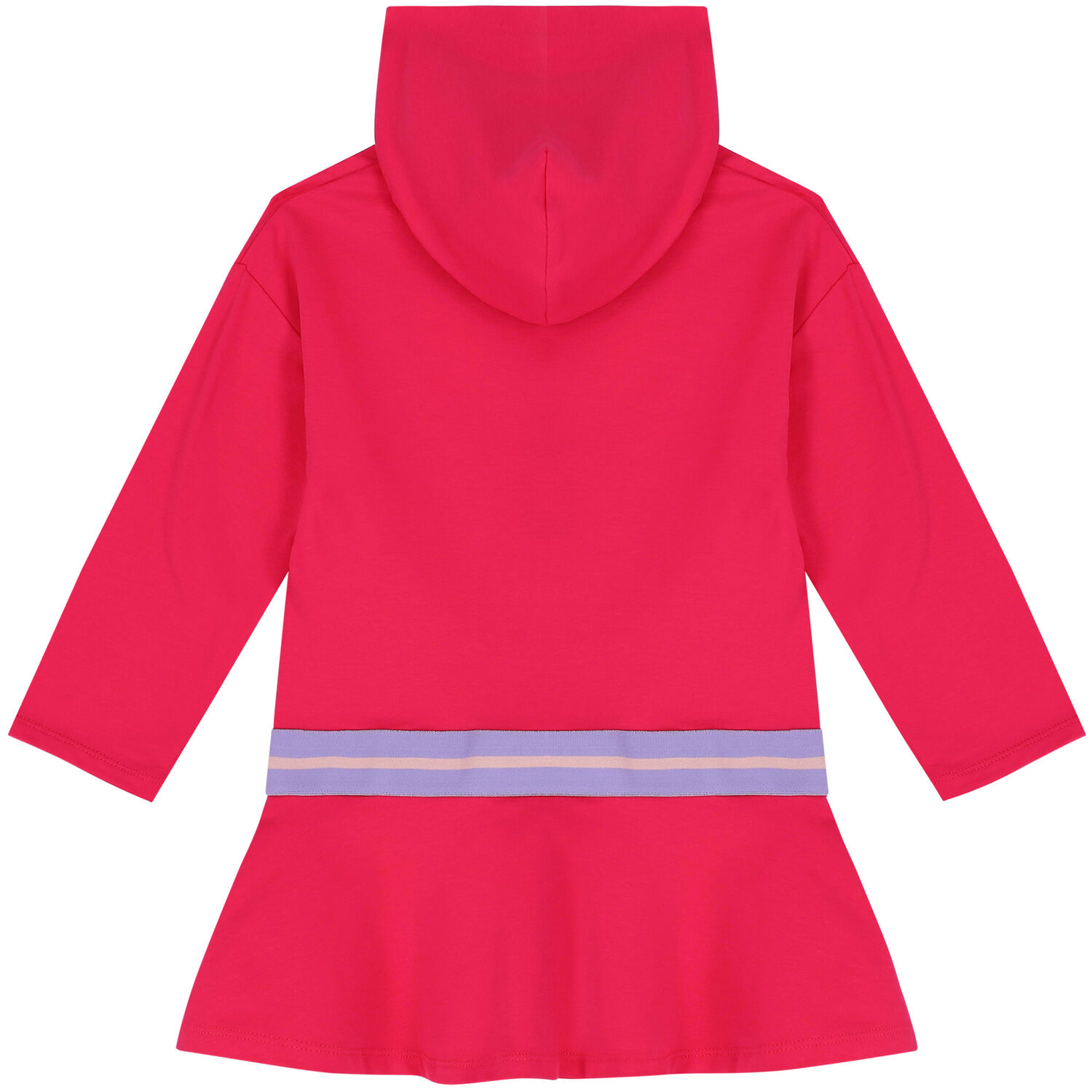 Girls Pink Logo Hooded Dress, 1, hi-res