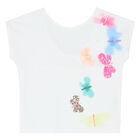 Girls White Butterfly T-Shirt, 1, hi-res
