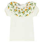 Girls Ivory & Orange Skirt Set, 1, hi-res