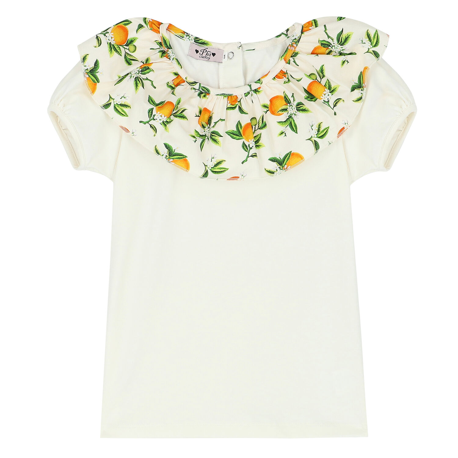 Girls Ivory & Orange Skirt Set, 1, hi-res