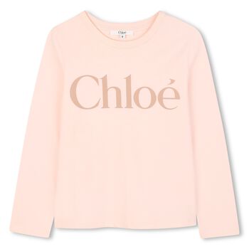 CHLOE Girls Pink Logo Long Sleeve Top, 1 Girls Pink Logo Long Sleeve Top