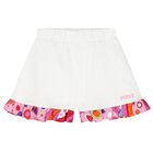 Girls White Fontane Print Shorts, 1, hi-res