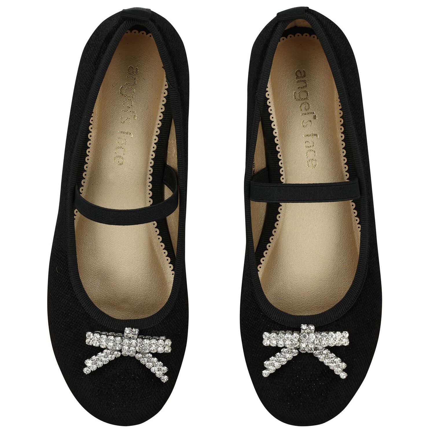 Girls Black Embellished Shoes, 1, hi-res