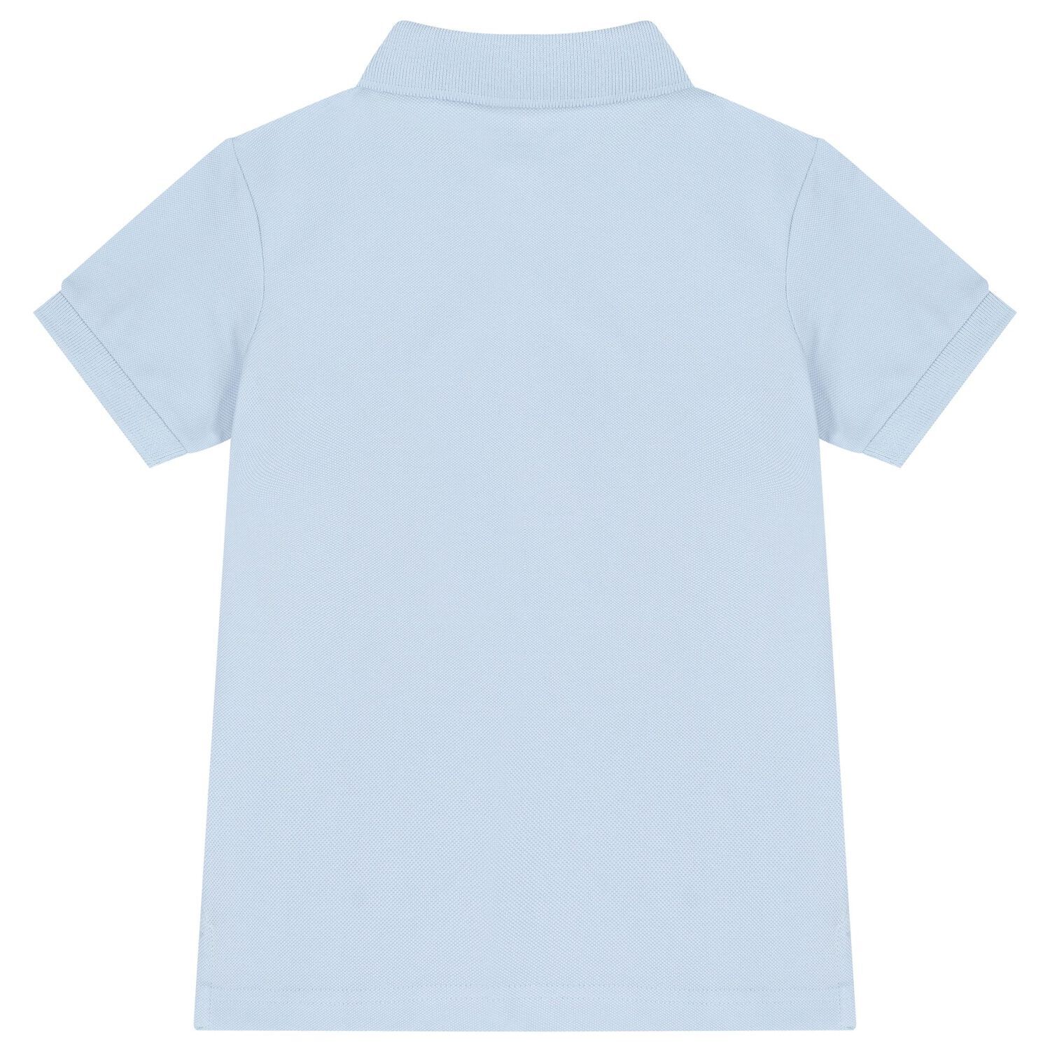 Boys Blue Logo Polo Shirt, 1, hi-res