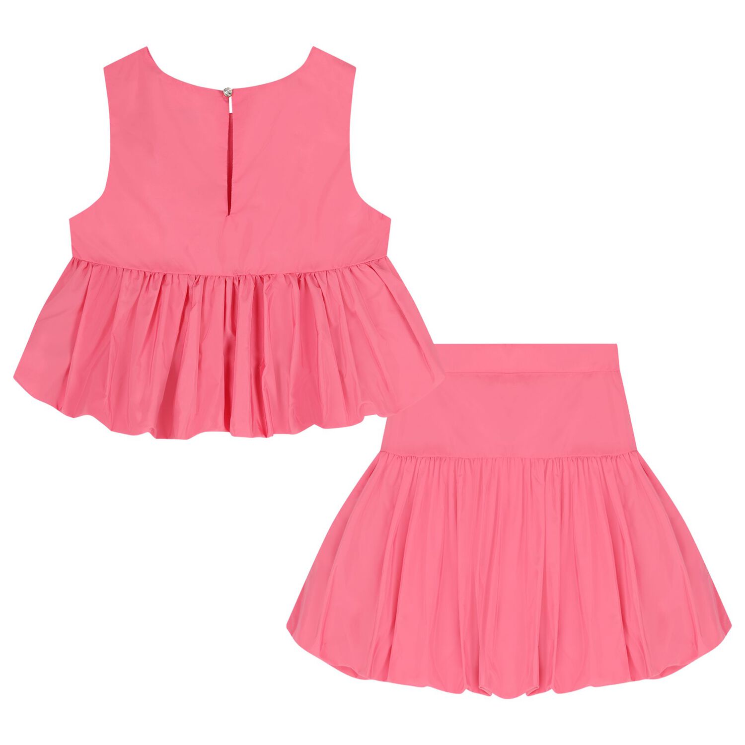 Girls Pink Bubble Skirt Set, 1, hi-res