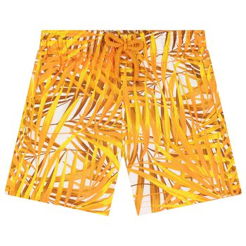 Boys Yellow Palm Swim Shorts