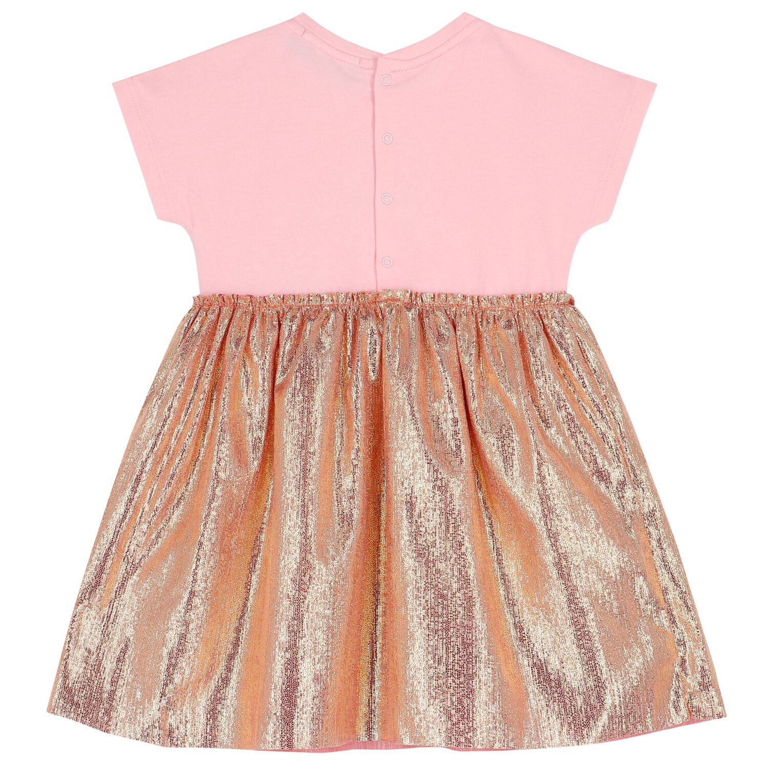 Younger Girls Pink & Gold Logo Dress, 2, hi-res image number null