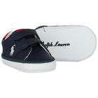 Baby Boys Navy Blue Logo Pre Walker Shoes, 1, hi-res