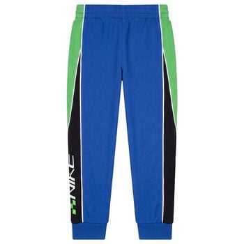 Boys Blue & Green Logo Joggers
