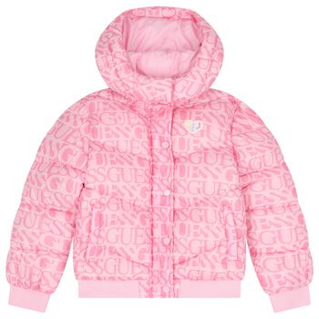 Girls Pink Logo Padded Jacket
