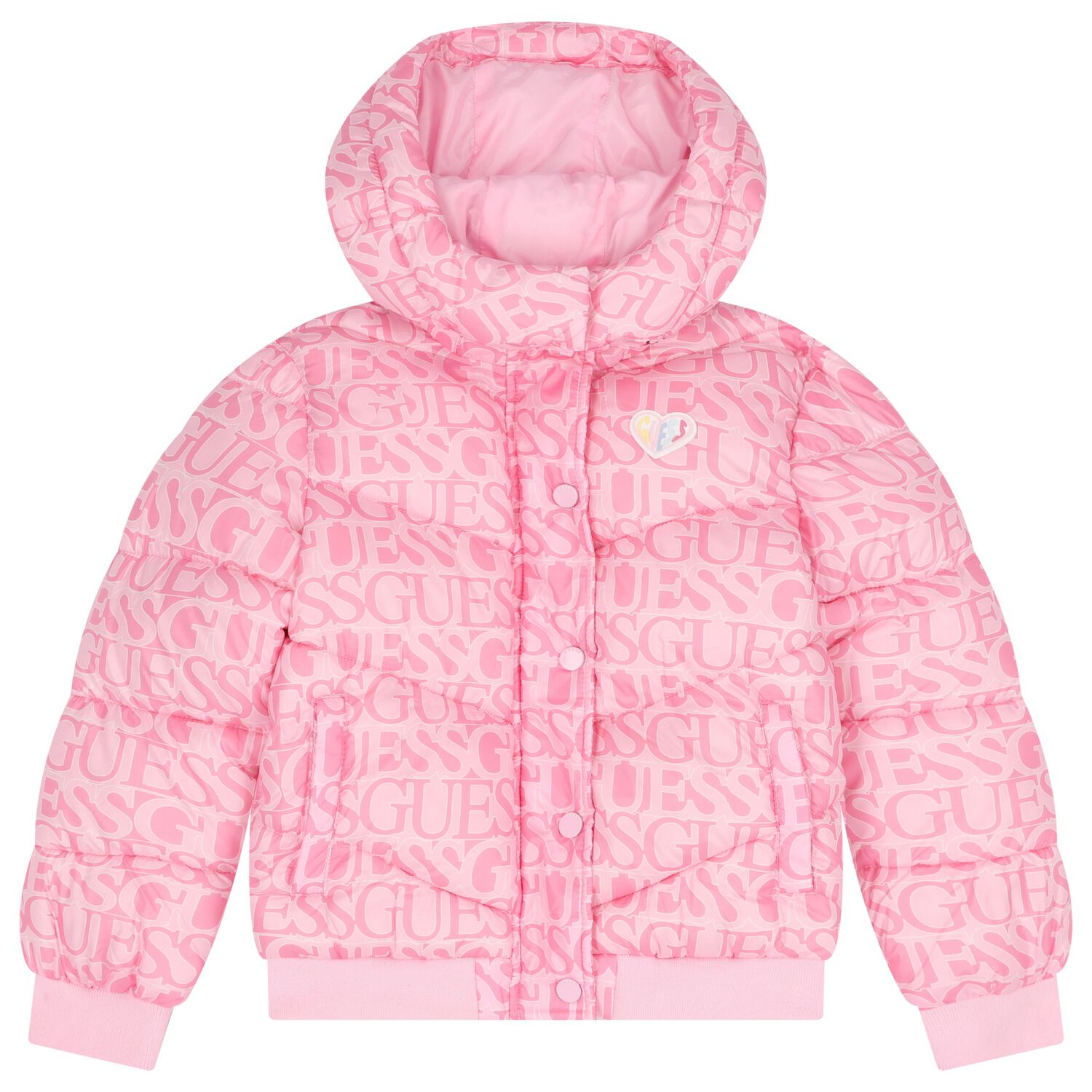 Girls Pink Logo Padded Jacket, 1, hi-res image number null