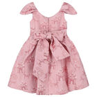 Girls Pink Castle Jacquard Dress, 1, hi-res