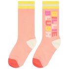 Girls Pink Logo Socks , 1, hi-res