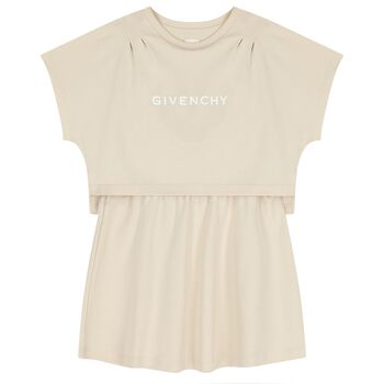 Girls Ivory Logo Dress