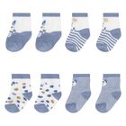Baby Boys Blue & White Socks (4 Pack), 1, hi-res