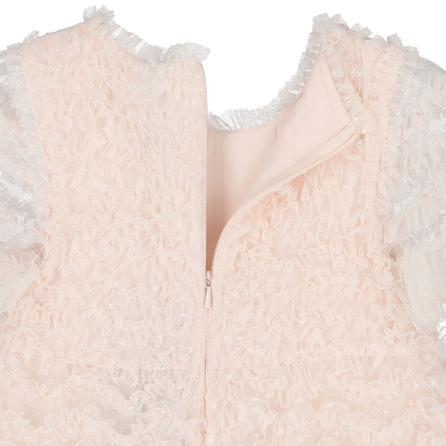 Girls Pink Ruffle Tulle Dress, 1, hi-res