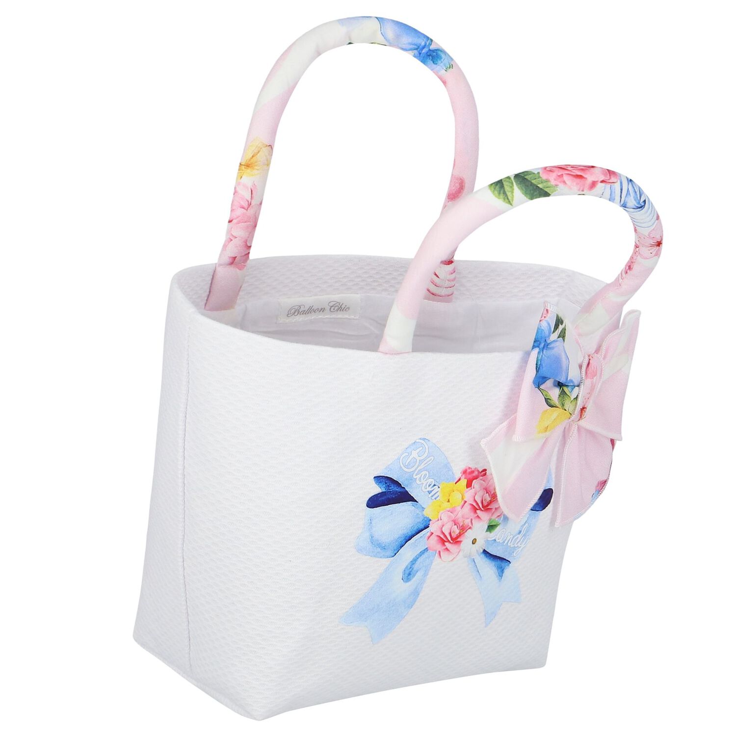 Girls Pink & Ivory Bow Hand Bag, 1, hi-res image number null