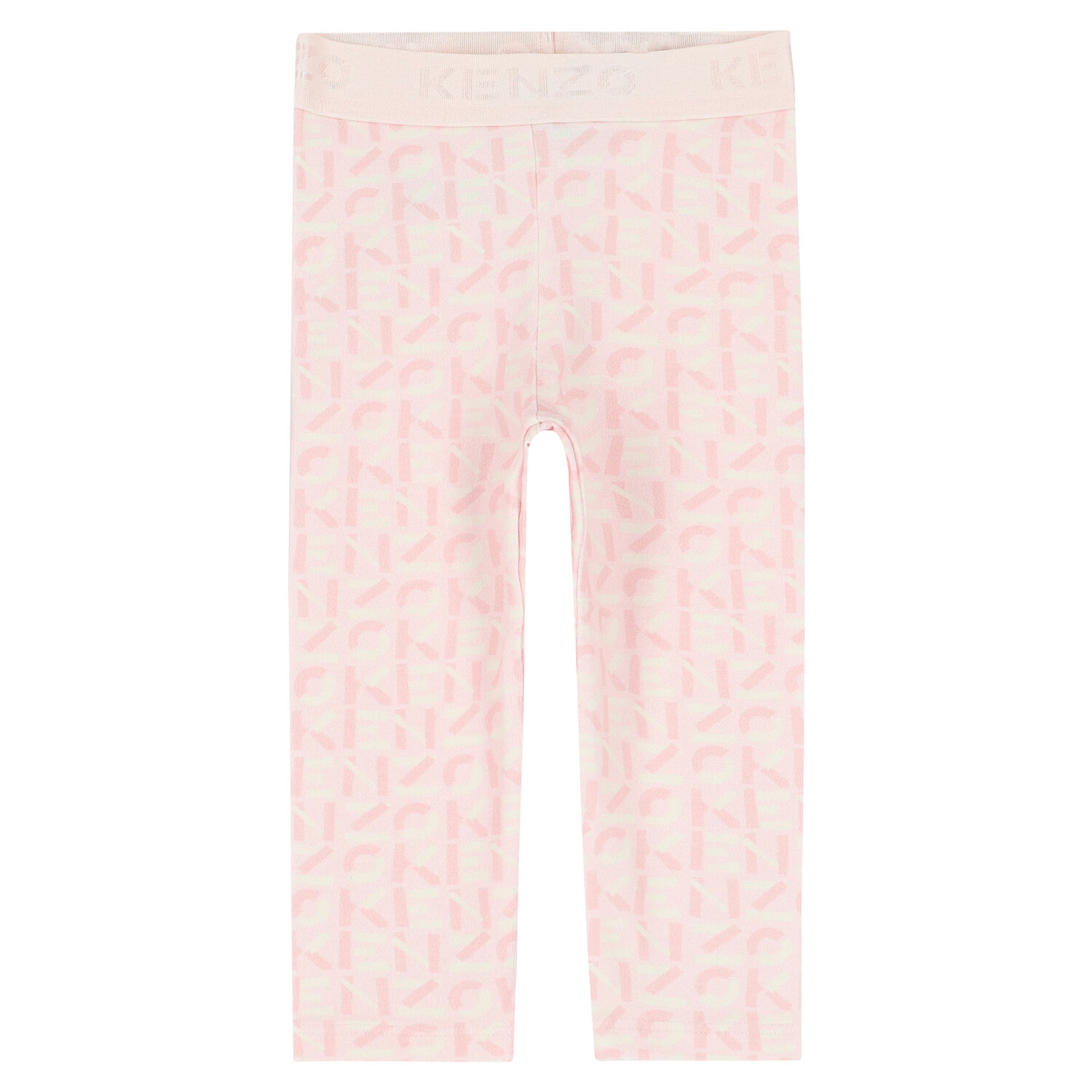 Younger Girls Pink Logo Leggings, 1, hi-res