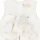 Girls Ivory Satin Ruffled Dress, 1, hi-res