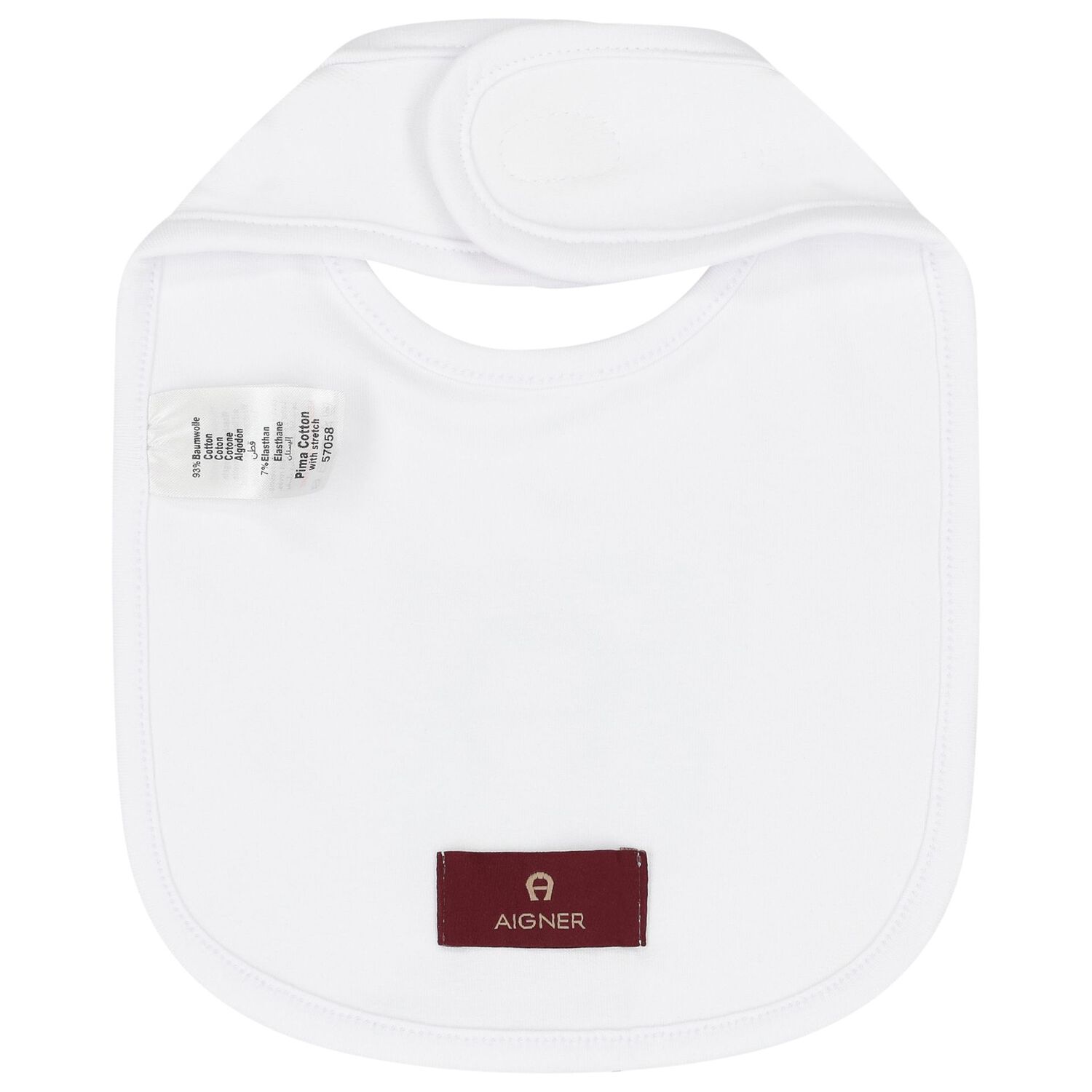 Baby Boys White Logo Bib, 1, hi-res