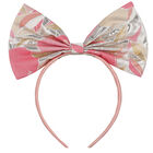 Girls Pink & Silver Bow Headband, 1, hi-res