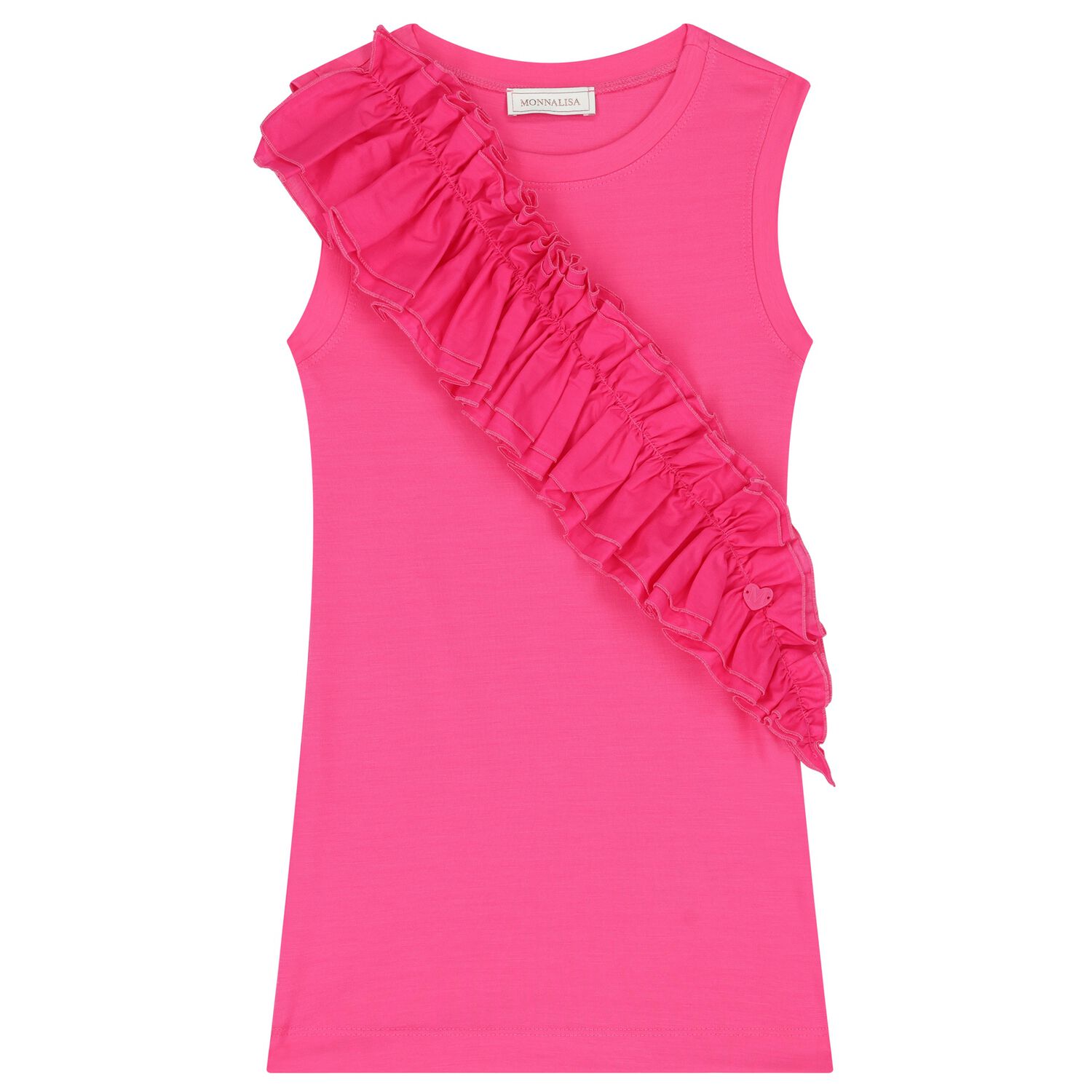 Girls Pink Ruffled Dress, 2, hi-res image number null