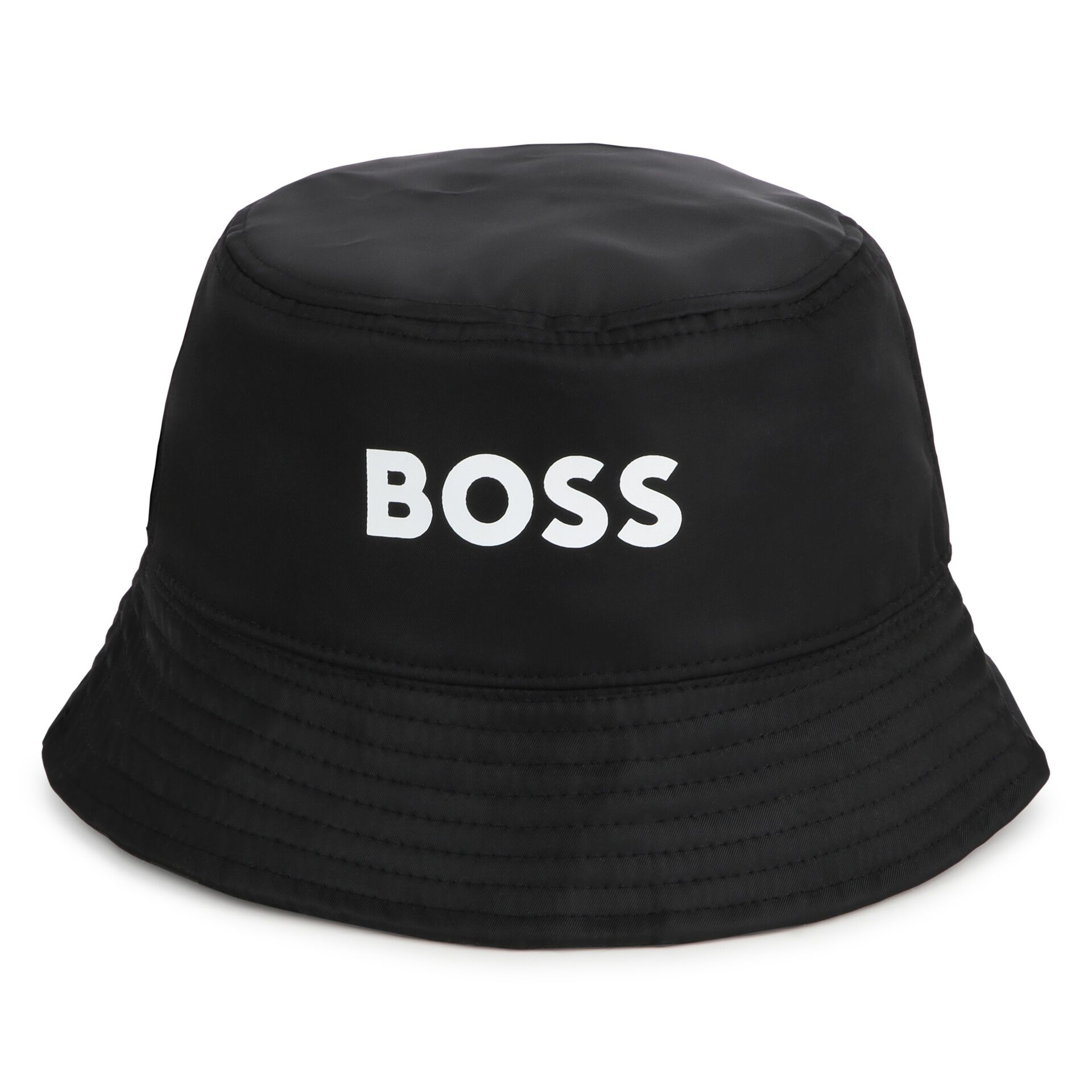 BOSS Boys Black Logo Reversible Hat Junior Couture UK