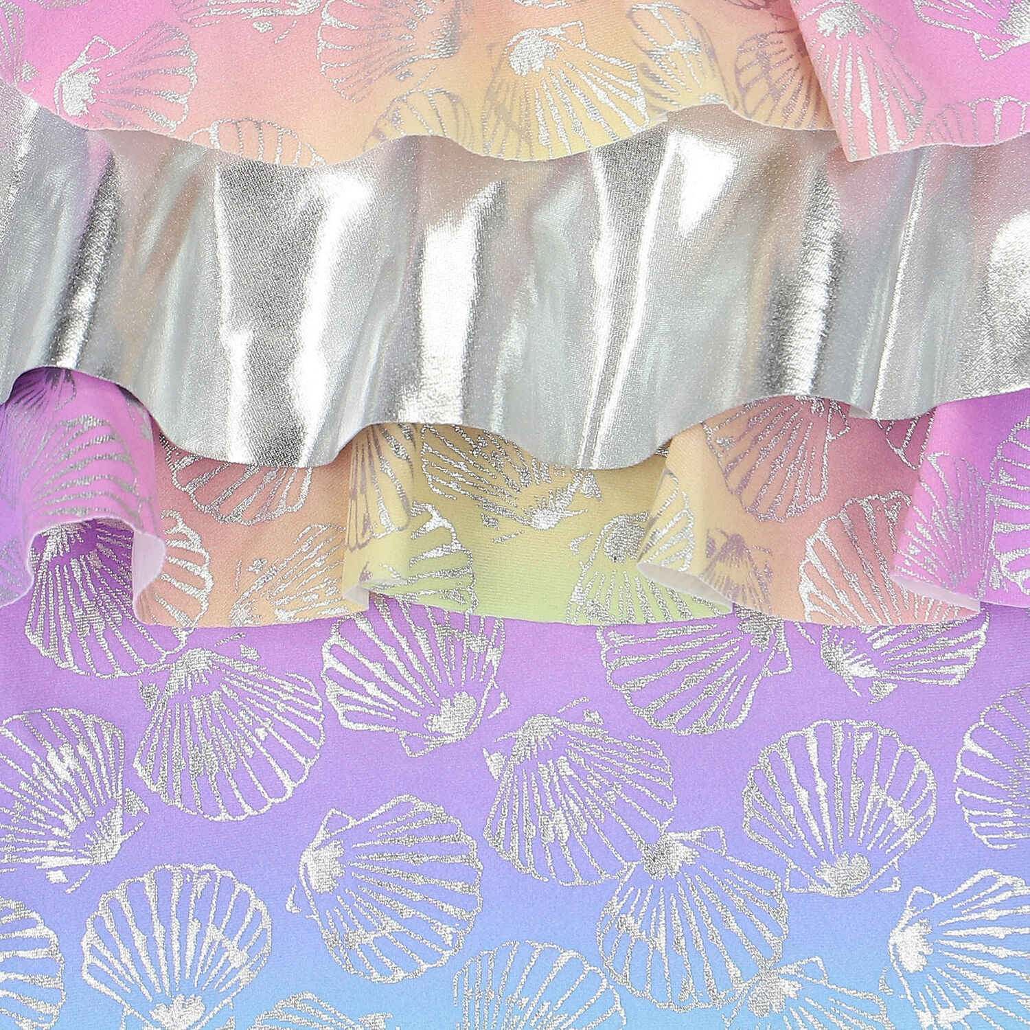 Girls Multi-Colored Clams Swimsuit, 1, hi-res