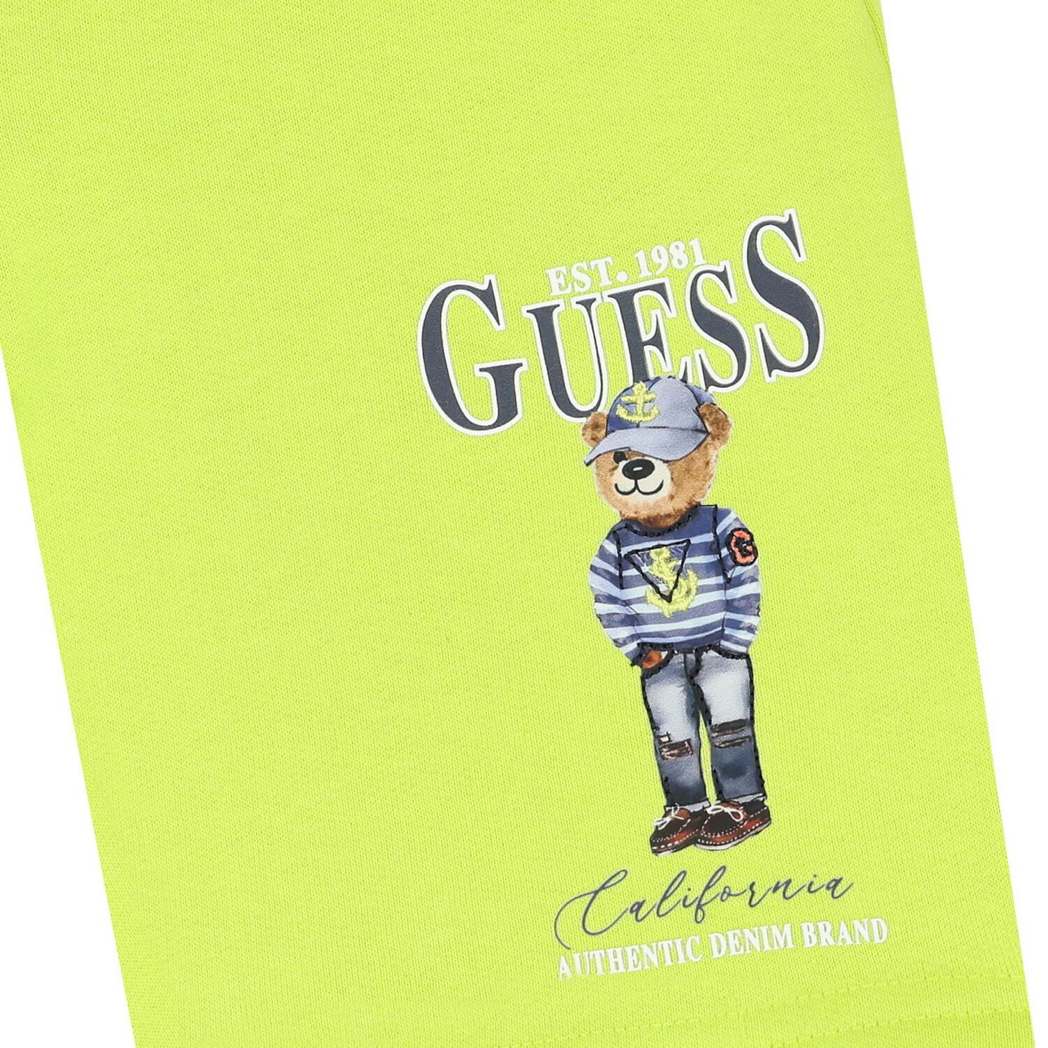 Boys Green Teddy Bear Shorts, 3, hi-res