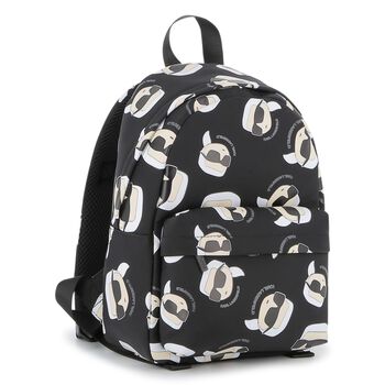 Boys Black Logo Ikonik Karl Backpack