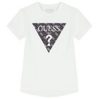 Girls White Logo T-Shirt, 1, hi-res
