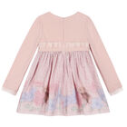 Girls Pink Bow Dress, 1, hi-res