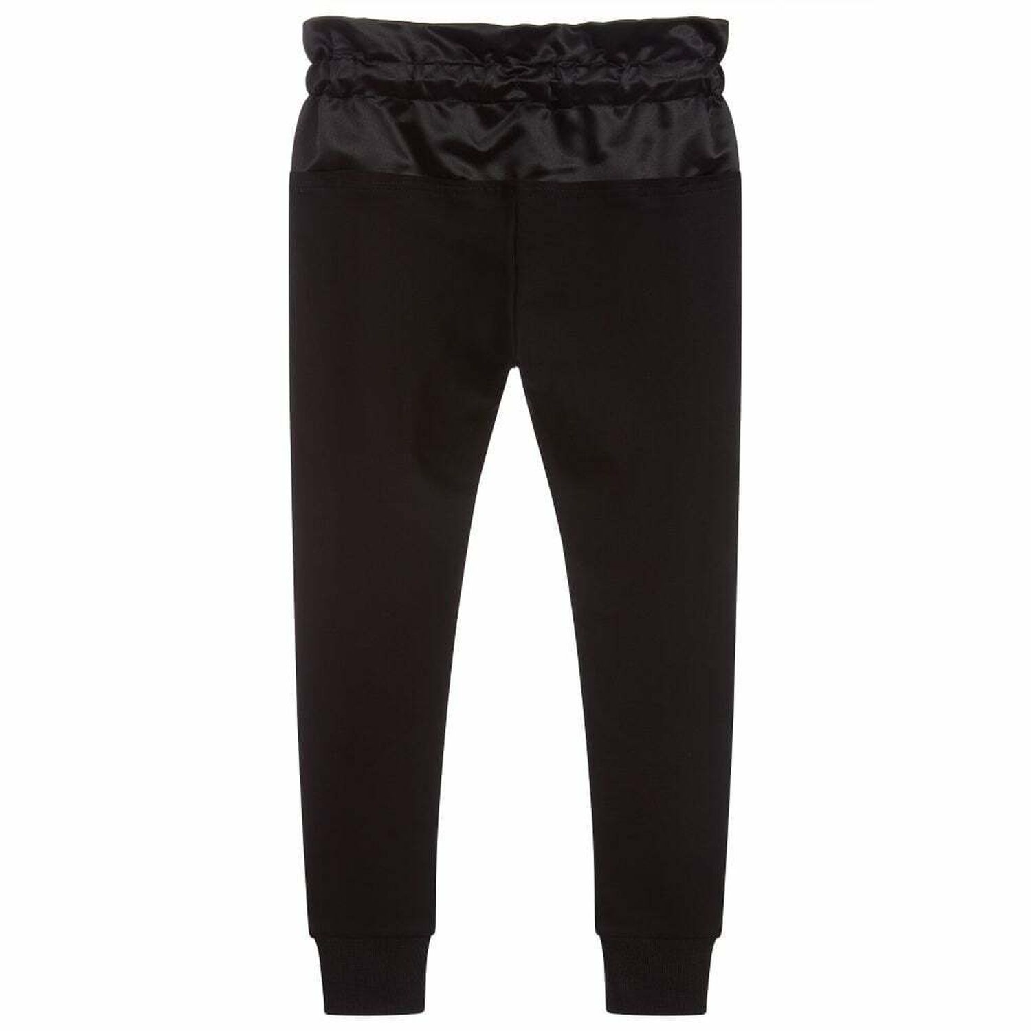 Girls Black Logo Trousers, 1, hi-res