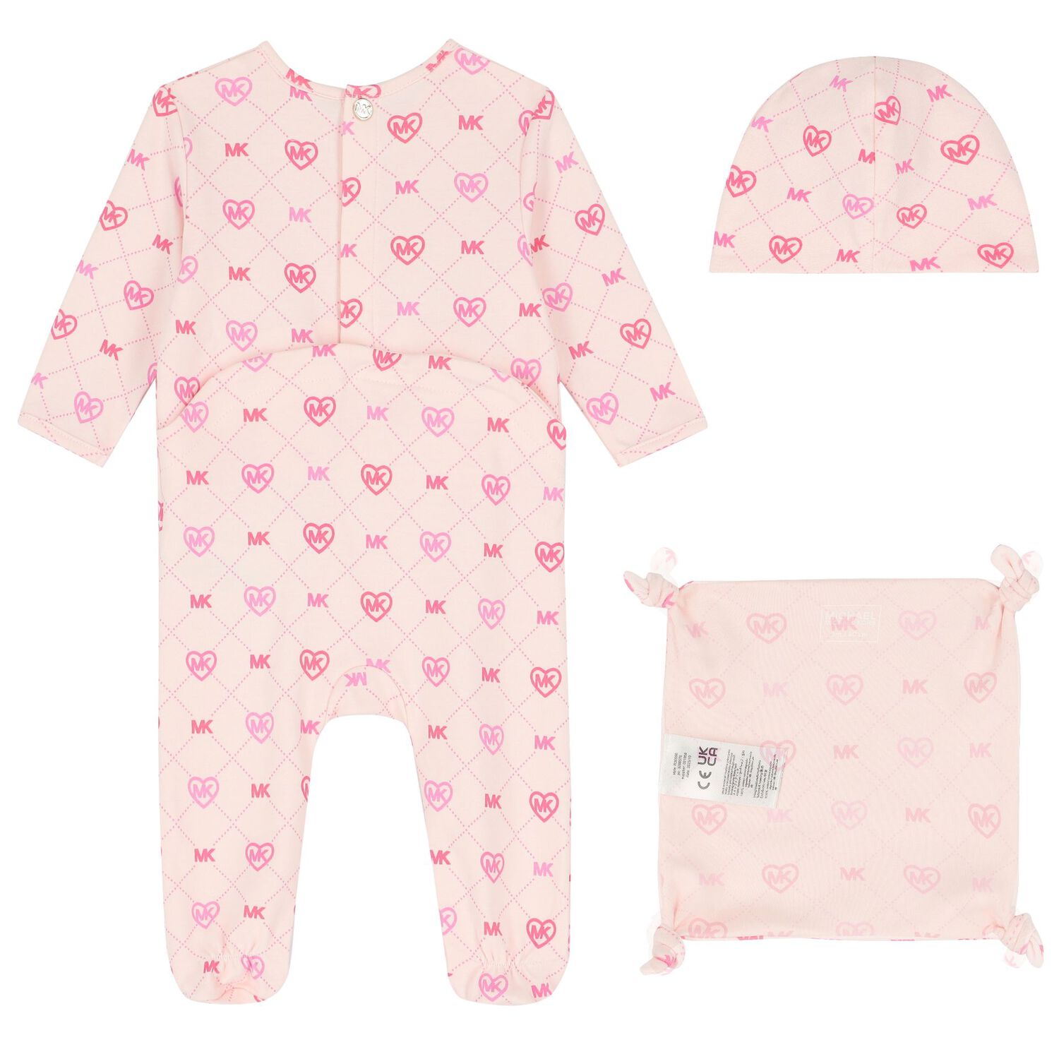 Baby Girls Pink Logo Babygrow Gift Set, 2, hi-res image number null