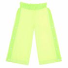 Girls Neon Yellow Wide Leg Trousers, 1, hi-res