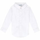 Boys White Long Sleeved Shirt, 1, hi-res
